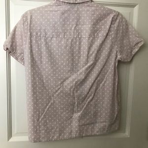 Polka Dot Short Sleeve Button Up